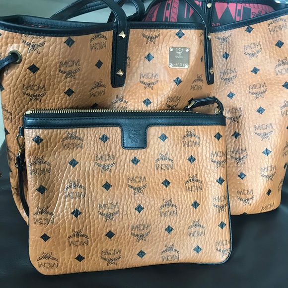 MCM Handbags - Authentic MCM Large Cognac Tote Bag